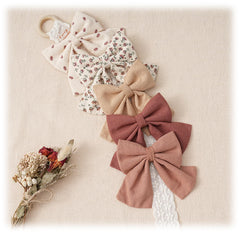 Fancy Clouds hair bows 5-inch embroidery close-up for stylish daily wear.