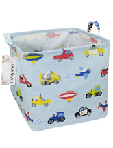 FANKANG square car hamper front view with sturdy canvas, ideal for toy organization.