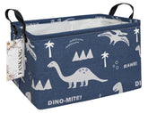 FANKANG storage bins Rec-Blue dinosaur design with side handles for easy toting.