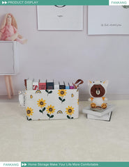 FANKANG sunflowers pattern used as laundry hamper with waterproof edge.