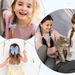Fanmayhe blue hair bows, two 3.5-inch, perfect for mixed hairstyles.