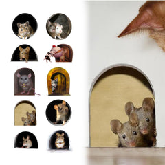 Fanshuge 3D mouse hole wall decal set 01 adds playful charm to kids' bedrooms.