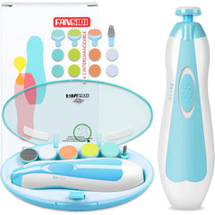 FANSIDI baby nail trimmer demonstration of one-button operation for simple grooming.
