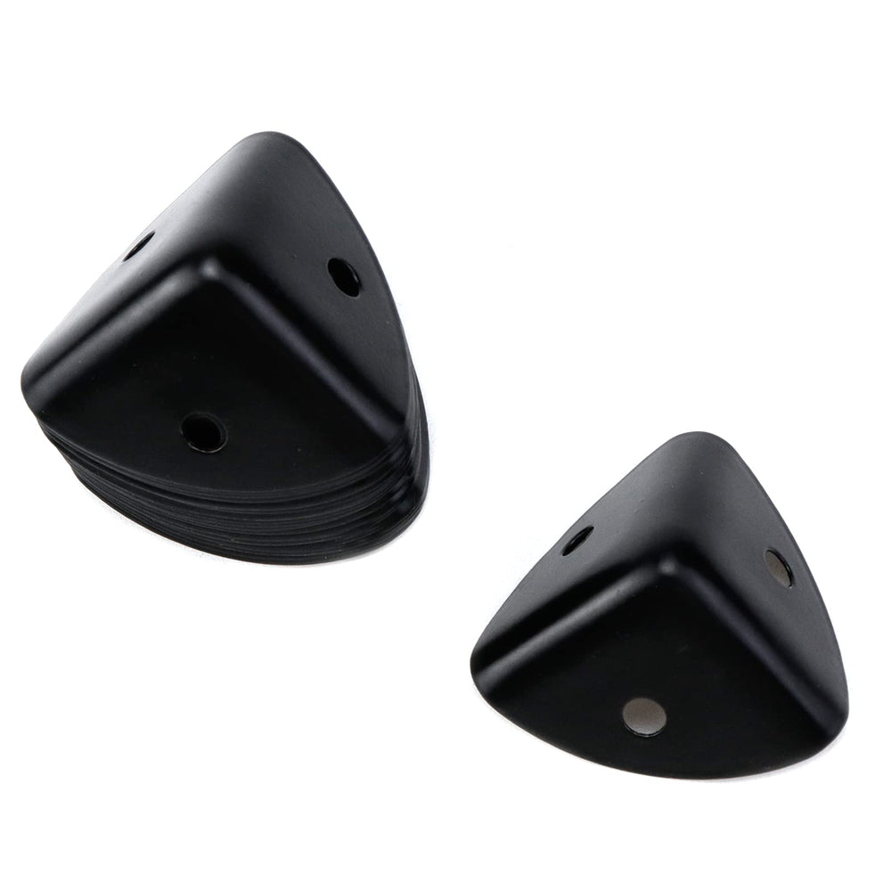 Faotup metal box corner protector black closeup highlights sturdy metal edge protection.
