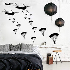 FARAMON Cool Army Troops wall sticker close-up demonstrates durable vinyl for kids' room decor.