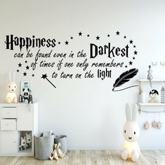 FARAMON quote-happiness wall-sticker on a nursery wall creates cozy focal point