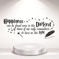 FARAMON quote-happiness wall-sticker shown on smooth wall for bold contrast