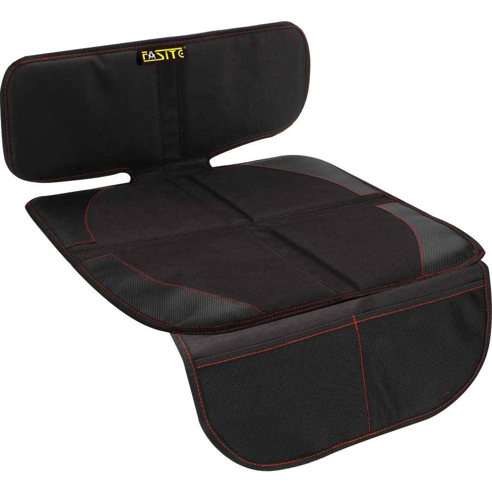 FASITE car seat protector front view with non-slip surface for stable seating.