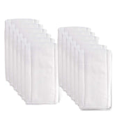 Fasoar 6ply prefold diapers white closeup, durable cotton for sensitive baby skin.