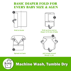 Fasoar prefold diapers middle-panel design emphasizes enhanced absorbency and fit