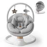 FasonBaby electric baby swing side view shows a compact design for small spaces.