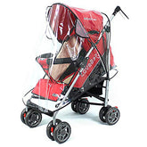 FASOTY clear stroller rain cover assembled showing universal fit and rain protection