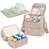 Fasrom breast pump bag camel front view for portable on-the-go pumping