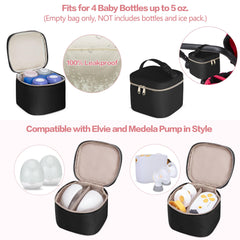 Fasrom wearable breast pump backpack bottom cooler bag keeps 4-5 oz bottles cold