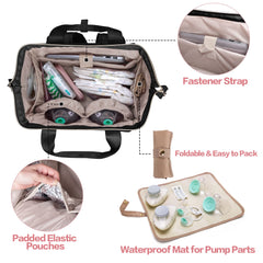 Fasrom wearable breast pump backpack padded tote carries pumps securely