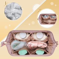Fasrom bag interior with double-layer layout for storing multiple pumps