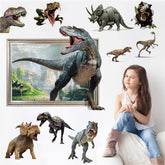 FAYYGYH 3D dinosaur wall stickers collection on a smooth wall for kid-friendly decor