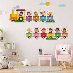FAYYGYH train-number kids wall stickers promote color and number recognition during play.