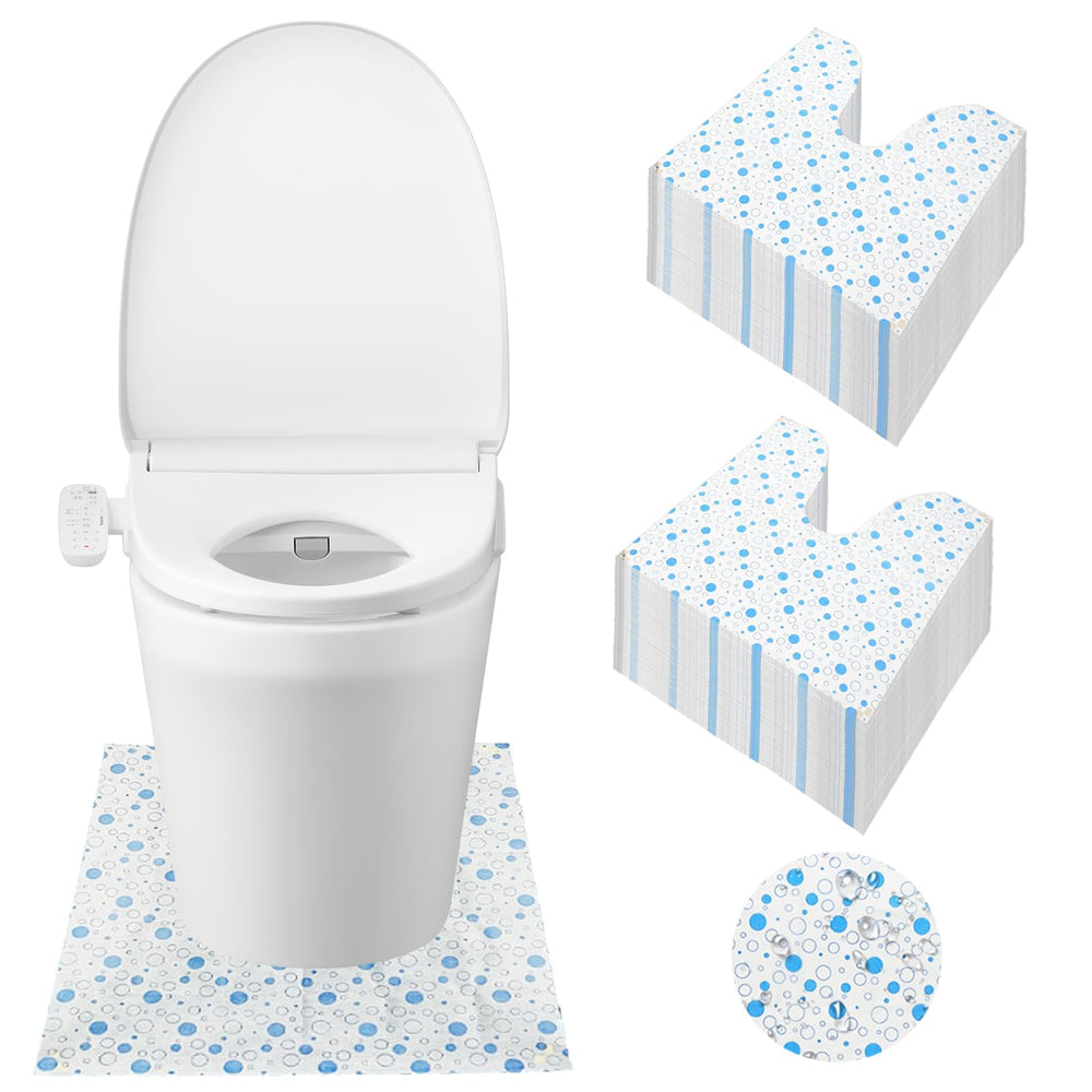 FCQWMTSD toilet mat blue dot 60-pack offers hygienic, leak-proof bathroom protection.