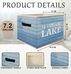FDHSPAAM Lake House Storage Bins soft interior protects items.