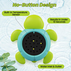 FDK 2-in-1 thermometer image shows room temperature alongside bath temp for safety.