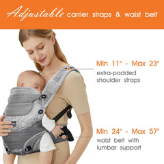 Fe Li Hua baby carrier in outward-facing mode for toddler exploration