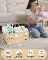 Feagar diaper caddy organizer side pocket view highlighting eight outer pockets
