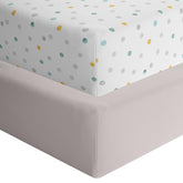 Featherhead 2-pack fitted crib sheets packaging, eco-friendly gift-ready presentation for newborns.