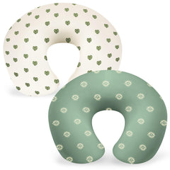FEBSNOW nursing pillow cover green pack 2, ready for quick changes during feeds.