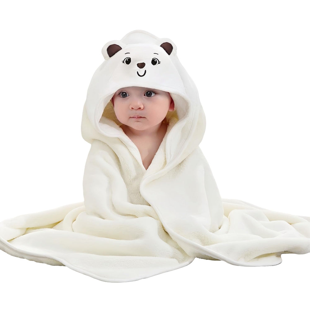 Febvao baby hooded towel hood close-up highlights cozy warmth and quick-drying bath time.