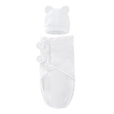 Fecawd baby swaddle set with hat in soft fabric for gentle newborn comfort.
