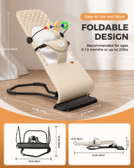 Feeplas baby bouncer height-adjustments: three tilt positions support play, feeding, and rest.