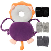 Feidoog baby head protector backpack purple devil front view for safe exploration