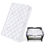Feisaibaoly pack and play mattress top view shows snug fit and soft hypoallergenic cover.