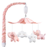 FEISIKE crib mobile pink elephant on crib provides gentle visual stimulation for babies