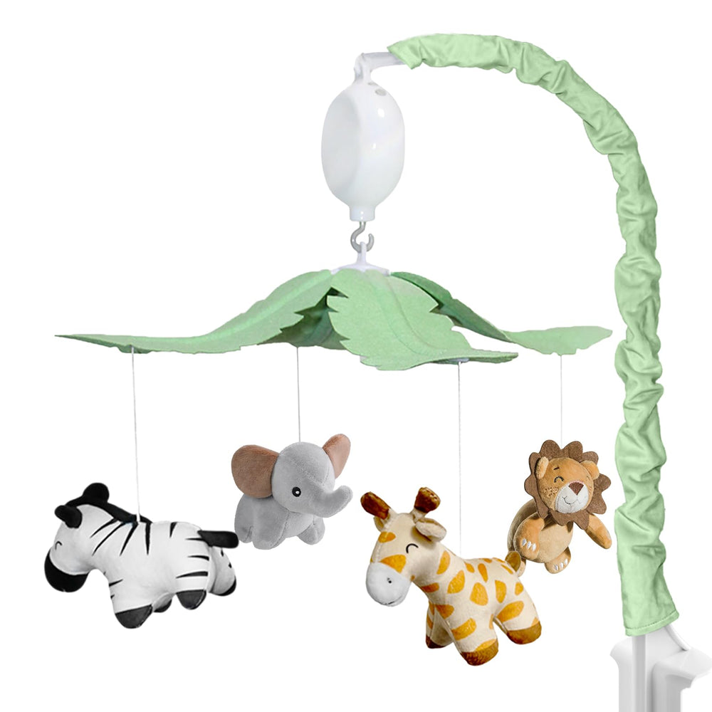 FEISIKE Jungle Safari Mobile elephant spins softly to support visual tracking.