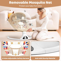 Feitiong baby swing remote-display setup for quick adjustments while soothing baby.