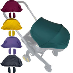 Feliliber sunshade canopy in blackish green blocks sun for a comfortable ride