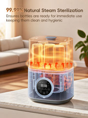 Felizbebe bottle warmer gently heats breast milk to the right temperature.