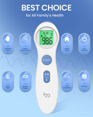 Femometer thermometer display close-up with 3-color fever alarm indicating fever risk at a glance.