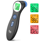 Femometer forehead thermometer demonstrates quick non-contact readings for busy households.