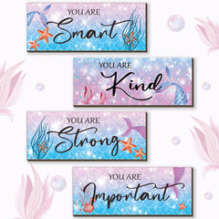 FENCORDAR mermaid wall decor 4-piece set adds daily motivation and whimsy to any room.
