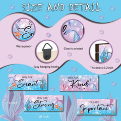 FENCORDAR mermaid wall decor quote You are strong encourages resilience and self-belief daily.