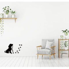 Fencosyn dog paw prints wall decal suits living rooms with hand-painted matte finish