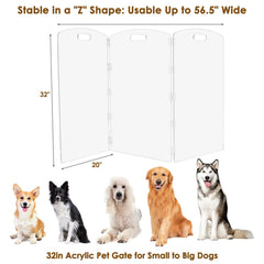 Feoyoho clear dog gate edges closeup shows smooth edges for pet safety.