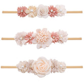 FGSS floral headband pink flowers for baby girls, gentle comfort for photoshoots