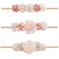 FGSS floral headband pink flowers for baby girls, gentle comfort for photoshoots