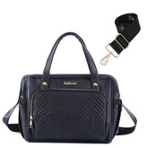 FHELAD diaper bag tote front view highlighting quick-access pockets for busy parents