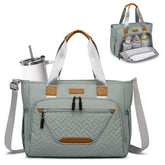 FHELAD diaper bag tote quilted-material close-up shows premium texture for busy parents