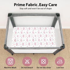 FIEMOL Baby Mini Crib Sheets 38x26 size on a playard